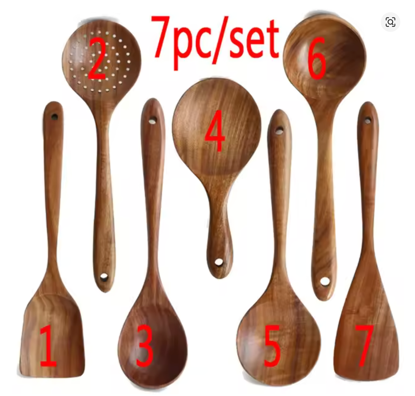 Teakholz Servier-Set
