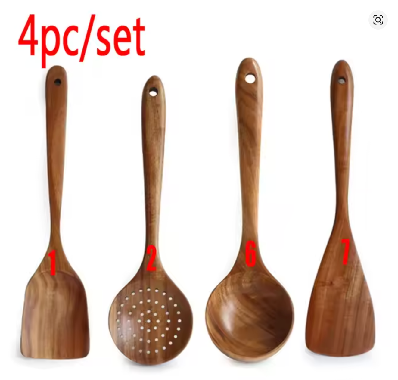 Teakholz Servier-Set