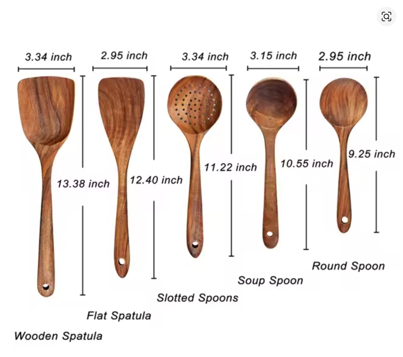 Teakholz Servier-Set