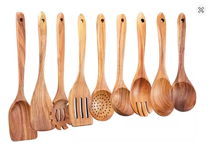 Teakholz Servier-Set