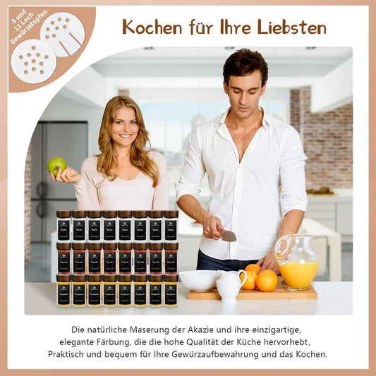Gewürzgläser mit Akazienholzdeckel